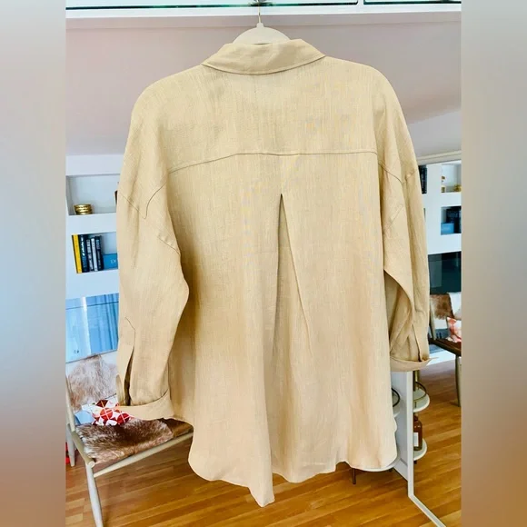 NWT! Zara Linen Shirt with Pocket | Size XS - Picture 7 of 12